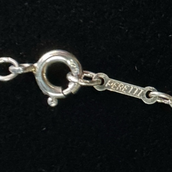 Tiffany and Co. Elsa Peretti Sterling Silver Interlocking Oval Pendant Necklace - Picture 6 of 7